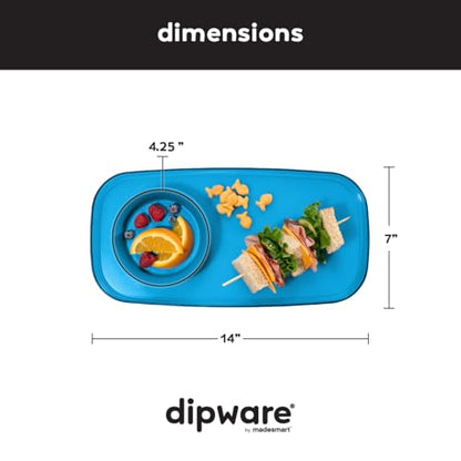 madesmart Dipware Small Reusable Serving Tray for Appetizers and Snacks, Food-Safe Small Appetizer Serving Platter with Removable Dip Bowl, Ocean (Pack of 6) - color: Translucent Ocean, size: Small (Pack of 6)
