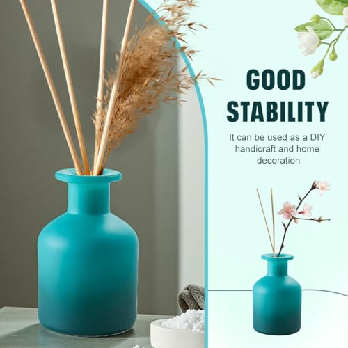 QUUPY 1PCS 150ml/5oz Glass Diffuser Bottle Jars Pot Exquisite Essential Oils Container for DIY Essential Oil Diffuser Gift - color: Blue Gradient