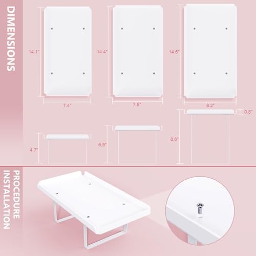 Bakzon 3 Pieces Cupcake Stand Holder, White Acrylic Dessert Table Display Set with Iron Support Legs for Birthday Candy Bar Décor Weddings, Parties Events