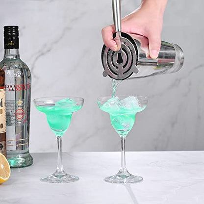 Cocktail Shaker Tins Set Stainless Steel, Pro Bar Style Boston Shakers Bartending, Two Piece Martini Shaker Cup Drink Mixer for Bartender – Silver Bar Tools Weighted Metal Shaking Tin