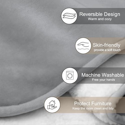 gogobunny Waterproof Bed Blanket, Reversible Sherpa Fleece Throw Blanket for Dog Puppy Cat, Furniture Cover Protects Bed Couch Sofa from Liquid Pee and Pet Fur (Grey, 25x35 inches) - color: Grey, size: 25x35 inches
