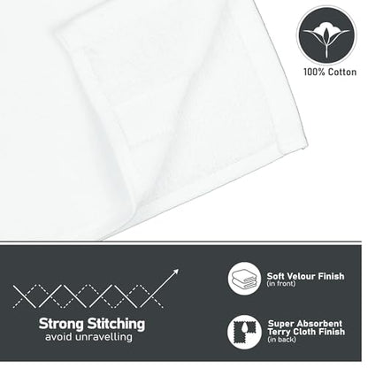 Monogrammed Fingertip Towels, Personalized Gift, 11 x 18 Inches - Set of 4 - Silver Script Embroidery - Extra Absorbent 100% Turkish Cotton- Soft Terry Velour- for Bathroom, Kitchen and Spa- B White - style: Initial B