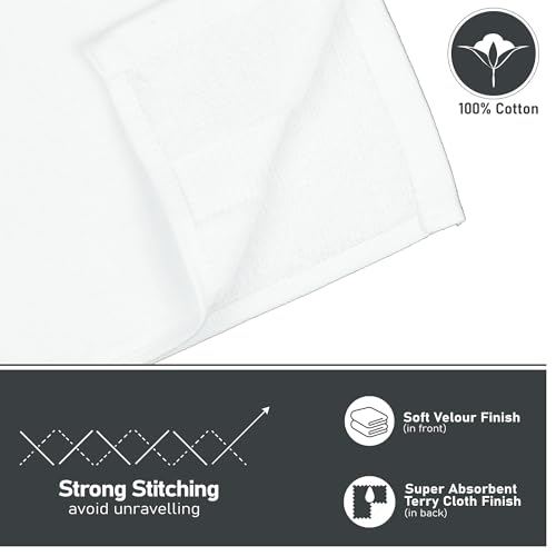 Monogrammed Fingertip Towels, Personalized Gift, 11 x 18 Inches - Set of 4 - Silver Script Embroidery - Extra Absorbent 100% Turkish Cotton- Soft Terry Velour- for Bathroom, Kitchen and Spa- H White - style: Initial H