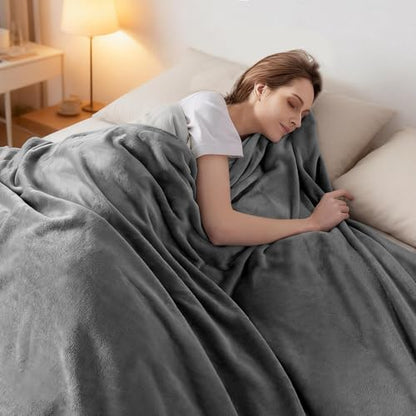3-Pack Fleece Throw Blankets 50x60, 300GSM Soft Flannel Plush Blanket, Lightweight Warm Couch Sofa Bed Blankets, No Shedding All Season (Dark Gray) - color: Dark Gray