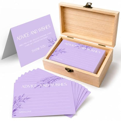 60pcs Lavender Eucalyptus Advice and Wishes Cards, 5.7"x3.8" Wedding Advice Cards for Bridal Shower, 250gsm Thick Paper Wedding Guest Book Alternative, for Mr & Mrs Engagement Party - color: BLUE