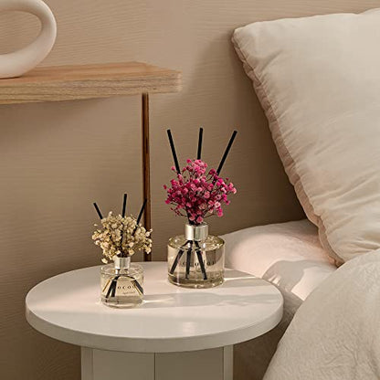 COCODOR Reed Diffuser Set with Preserved Baby's Breath with Sticks/April Breeze / 6.7oz / Scent Fragrance Oil Diffuser for Bedroom Bathroom Home Decor - size: Real Flower/6.7Ounce/1Pack