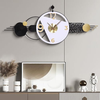 51x21 Inch Modern Abstract Silent Wall Clock Battery Powered | Quartz Movement, Bold Analog Dial, for Bedroom, Hallway, Home Office, Entryway, and Housewarming Gifts - color: O - 51x21 in