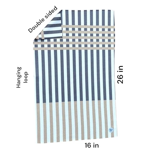 Kitchen Towels, Dish Towels for Kitchen, 3 Pc Kitchen Towel Set | Microfiber Waffle Towels, 16 x 26 inches, with Hanging Loops, Reusable Tea Towels, Cute Kitchen Towels - 3 Pack - color: Tan/ Gray