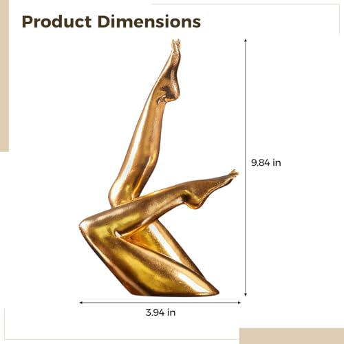 Abstract Yoga Human Figure Sculpture, Gold Resin Home Decor, Shelf Art Ornament for Living Room/Office