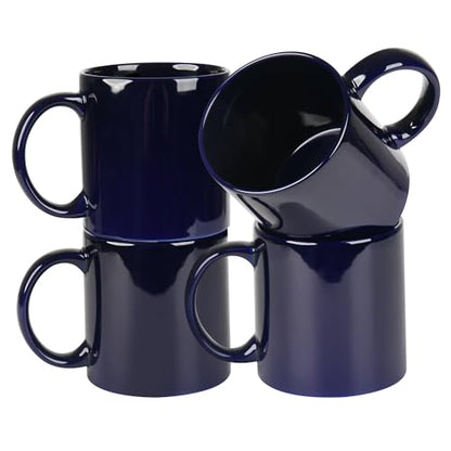 BYCNZB 22oz Super Large Ceramic Coffee Mugs Large Handles Set of 4 (Cobalto) - color: Cobalto
