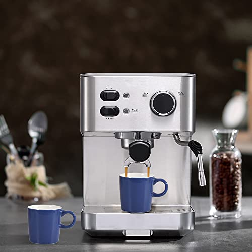 homEdge Mini Porcelain Espresso Cup, 4 Ounces / 120 ml Tiny Ceramic Coffee Mugs Demitasse for Espresso, Tea- Set of 6, Navy - color: Navy