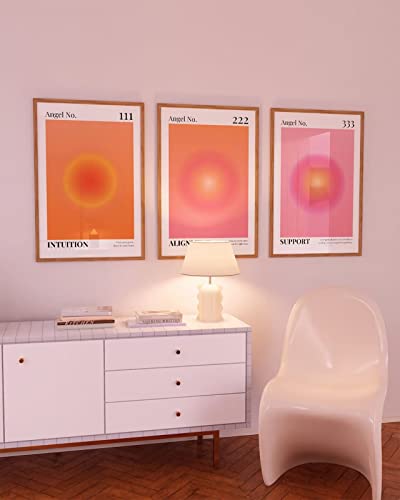 Colorful Angel Number Aura Poster Set of 3 Spiritual Posters Canvas Grainy Gradient Prints Trendy Preppy Wall Art Aesthetic Room Decor Affirmation Inspirational Quotes Wall Art 12x16 Inch Unframed - color: Colorful 123 Art - A, size: 16"L x 12"W, style: U