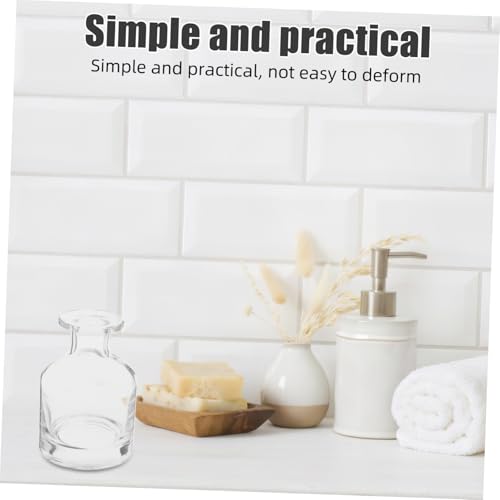 Didiseaon 2pcs Decorative Glass Oil Diffuser Bottles Essential Oil Diffuser Containers Reed Sticks - color: Transparent