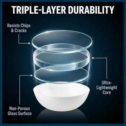 Corelle 4-Pc Meal Bowls Set Service for 4, Durable and Eco-Friendly 9-1/4-Inch Glass Bowls, Compact Stack Bowl Set, Microwave and Dishwasher Safe, White, 46 Ounces - size: 46oz Meal Bowls