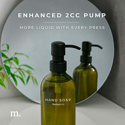 MaisoNovo Soap Dispenser 2-Piece Set | 16.9oz Green Bottles with Black Plastic Pumps - color: Green/Black