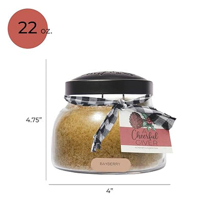 A Cheerful Giver — Bayberry - 22oz Mama Scented Candle Jar with Lid - Keepers of the Light - 125 Hours of Burn Time, Gift for Women, Green - size: 22 oz