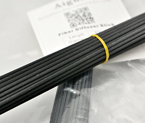 50 Pieces Fiber Reed Diffuser Replacement Refill Sticks for Aroma Fragrance (Black, 12" x3mm) - color: Black, size: 12"x3mm