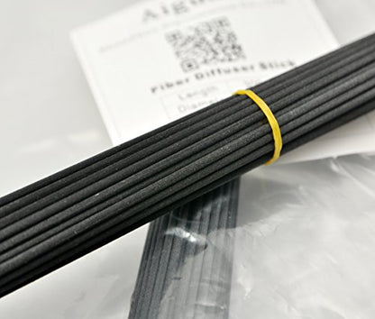 50 Pieces Fiber Reed Diffuser Replacement Refill Sticks for Aroma Fragrance (Black, 12" x3mm) - color: Black, size: 12"x3mm