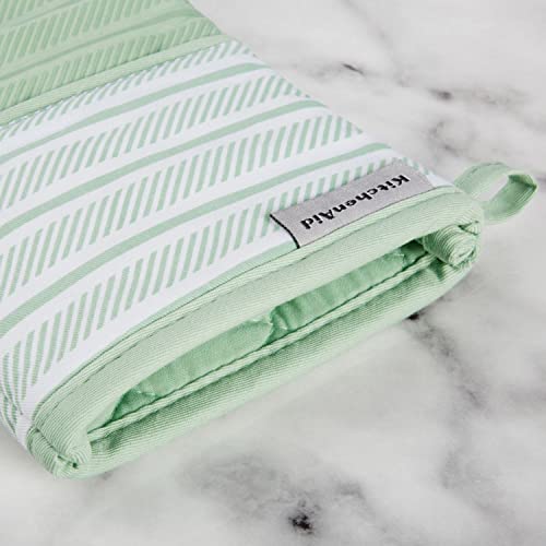 KitchenAid Albany Oven Mitt 2-Pack Set, Pistachio, 7"x13" - color: Pistachio