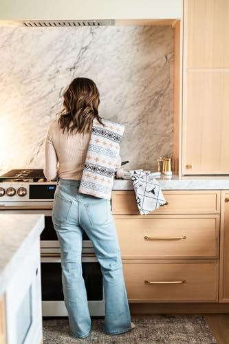 Kitchen Towels, Dish Towels for Kitchen, 3 Pc Kitchen Towel Set | Microfiber Waffle Towels, 16 x 26 inches, with Hanging Loops, Reusable Tea Towels, Cute Kitchen Towels - 3 Pack - color: Aztec