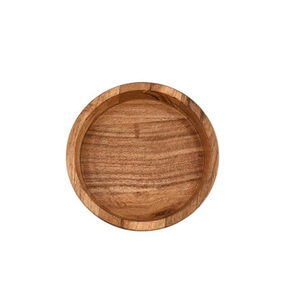 Fruit Bowl Acacia Wood Round Shaped Serving Bowl for Table Décor for Kitchen Counter (8" x 8" x 2.5")