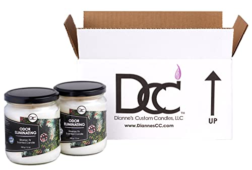 Siberian Fir Two Pack Odor Eliminating Highly Fragranced Candle - Eliminates 95% of Pet, Smoke, Food, and Other Smells Quickly - Up to 80 Hour Burn time - 12 Ounce Premium Soy Blend - color: Siberian Fir Twin Pack
