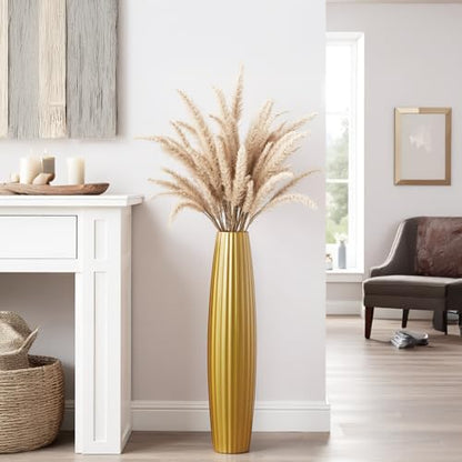Floor Vases, Tall Floor Vase 23.6 inch (60CM, 1.96FT) Tall Vases, Sturdy Gold Vase for Living Room Decor, Resin Gold