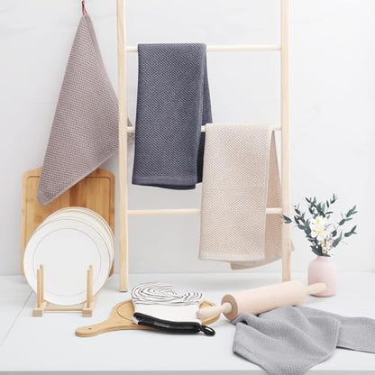 Homaxy 100% Cotton Waffle Weave Kitchen Dish Towels 12-Pack, Dark Grey | 13 x 28 Inches, Ultra Soft Absorbent Dish Towels, Quick Drying Cleaning Towels - color: Dark Grey, size: 13 X 28 - 12 Pack