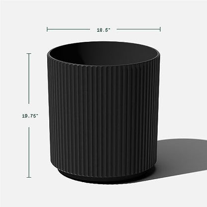 Veradek Round Demi Planter Pots for Indoor/Outdoor Garden Use, Made from Plastic-Concrete Mix with Drainage Holes, Perfect for Small to Large Succulent Plants, Flowers, Modern Interior Plants | Made From a Durable Plastic-Stone Composite With Pre-Drilled
