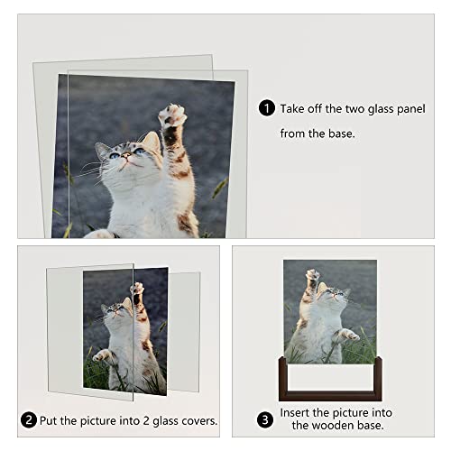 RLAVBL 8x10 Picture Frame Set of 2, Rustic Glass Photo Frames with Base for Tabletop Display - size: 8x10