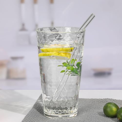BPA-Free Plastic Tumblers 8 Pack (8x22oz) | Reusable Dishwasher Safe | Stackable Shatterproof Cups | Plastic Drinkware & Drinking Tumblers for Restaurant, Home, Party - color: Transparent, size: 8-Pack