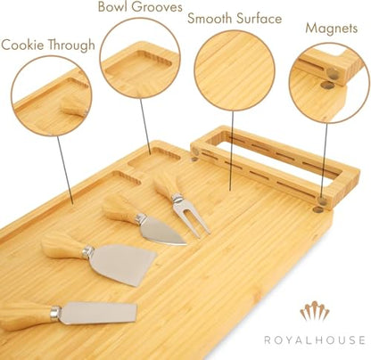 Personalized Cheese Board and Knife Set with Magnetic Holder | Serving Tray for Crackers, Meat, and Wine, Anniversary - style: Personalized Cheese Board Set with Magnet Hold