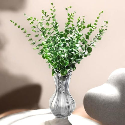 TIHOOD 15PCS Artificial Eucalyptus Stem Faux Eucalyptus Decor Artificial Green Branches Leaves - for Wedding Floral Arrangements Home Decor