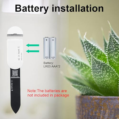 Haozee Intelligent Soil Moisture Sensor, 3 Pack, Zigbee Hub Required | Capacitive Sensor, Moisture/Temperature Meter for Garden Planting, Compatible with Home Assistant Zigbee2mqtt - color: 3 Pack