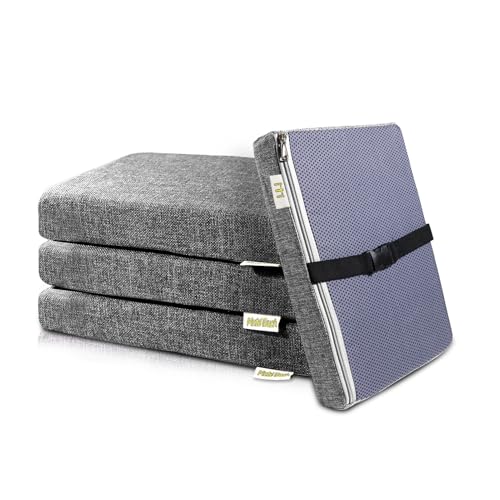 4PCS Linen Soft Foam Seat Cushion | 14x10x2 Inches Bar Stool Cushions Square | Thickened Recliner Cushion | Chair Cushion with Removable Cover (Dark Grey) - color: Dark Grey, size: 14x10x2IN