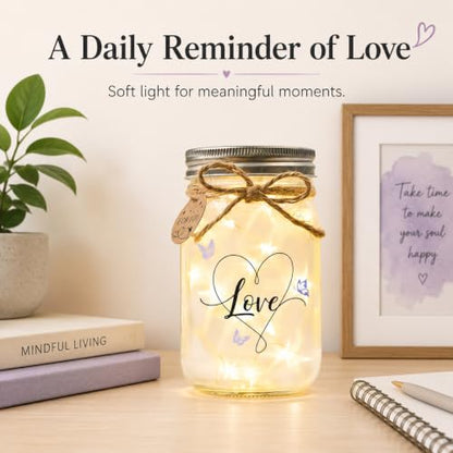 Solmay Daughter Gifts from Mom or Dad, Mason Jar Light | Inspirational keepsake for adult daughters, birthdays & college graduation; a sentimental encouragement present for women - color: Daughter