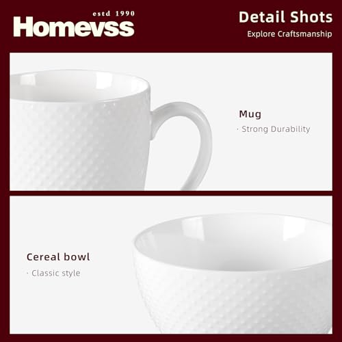 HomeVss, New Bone China Embossed Rain Drops 40pc Dinnerware Set - color: Rain Drops, size: Service for 8 - 40pc Set