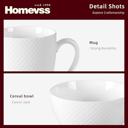 HomeVss, New Bone China Embossed Rain Drops 40pc Dinnerware Set - color: Rain Drops, size: Service for 8 - 40pc Set