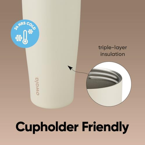 Owala FreeSip Tumbler - Stainless Steel - 40-oz. - Tan (Lightly Toasted) (Pack of 6) - color: Lightly Toasted, size: 40 Ounces (Pack of 6)