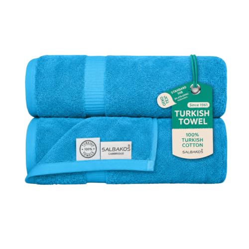 SALBAKOS 2-Piece 100% Turkish Cotton Bath Towels, X-Large 35x70, Aqua Blue | Oversized Bath Sheet Towel for Bathroom & Beach, Thick, Super Soft, Highly Absorbent, Premium Hotel Quality, Made in Turkey - color: Aqua, size: 2 Bath Sheets