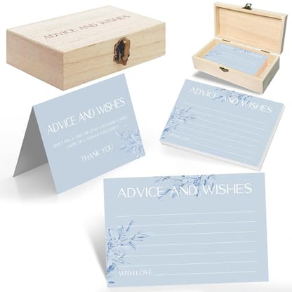 60pcs Dusty Blue Eucalyptus Advice and Wishes Cards, 5.7"x3.8" Wedding Advice Cards for Bridal Shower, 250gsm Thick Paper Wedding Guest Book Alternative for Mr & Mrs - color: LAVENDER PURPLE