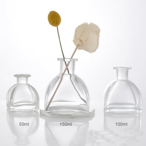 100ml 3.4 Fl Oz Square Glass Diffuser Bottles, DIY Replacement Reed Diffuser Jars, Fragrance Accessories for Diffuser Sets - size: 100ml
