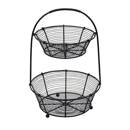 Gourmet Basics by Mikasa Tulsa Fruit Metal Storage Basket, 2-Tier - style: Tulsa