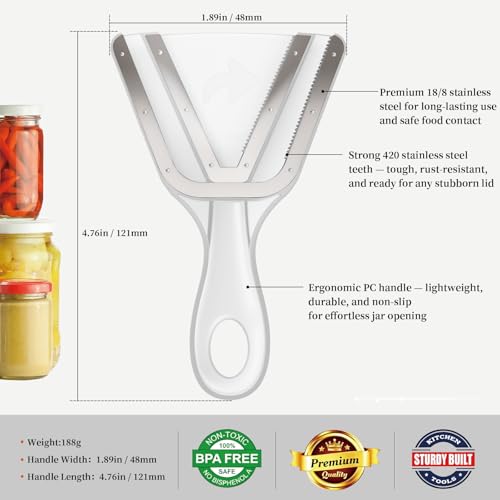 Jar Opener for Weak Hands & Seniors with Arthritis – Easy Twist-Off Lid & Bottle Opener – Ergonomic Non-Slip Handle, Unique Kitchen Gadget & Ideal Christmas Gift for Elderly, Women & Men (Transparent) - color: Transparent