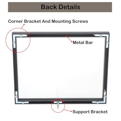 Floating Picture Frame 8X10, Black Aluminum Metal Photo Frame, Real Double Glass Floating Picture Frame with Glass Display Photos, Plant or Petal Specimens