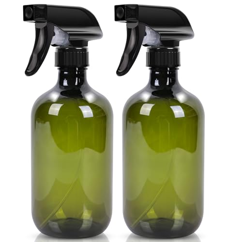 Cleaning Spray Bottles for Plants Misters Inside, 2 Pack 16.9 oz Squirt, Water Spray Bottle Mist Sprayer, No Leak Hair Mister Empty Adjustable Nozzle (Green) - color: Green, size: 16.9 oz