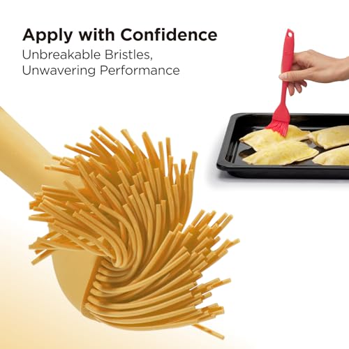 Kitchen Mama WaltzGrip Platinum Silicone Basting Pastry Brush, Yellow | Heat-Resistant, For Cooking, Baking, Grilling, Spreading Oil or Butter, Dishwasher-Safe - color: Yellow