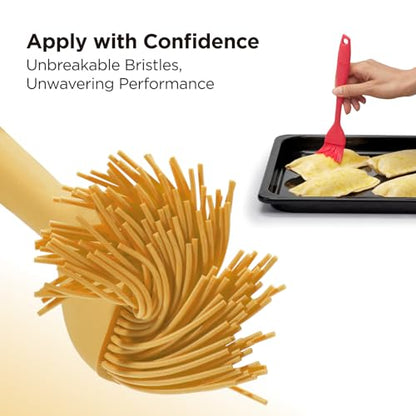 Kitchen Mama WaltzGrip Platinum Silicone Basting Pastry Brush, Yellow | Heat-Resistant, For Cooking, Baking, Grilling, Spreading Oil or Butter, Dishwasher-Safe - color: Yellow