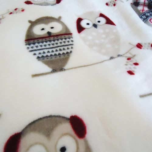 Flannel Sherpa Throw 60'' x 50''- Owl Printed Soft Plush Flannel Blanket Throws for Bed/Couch/Sofa/Office/Camping - color: A-owl, size: 50''x60''