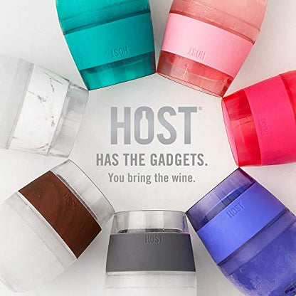 Host Wine Freeze Cup with Lid, Double Wall Insulated, Cooling Freezable Drink with Gel, Glasses for Red and White Wine, 8.5 oz, Set of 2, Mint - color: Mint With Lids